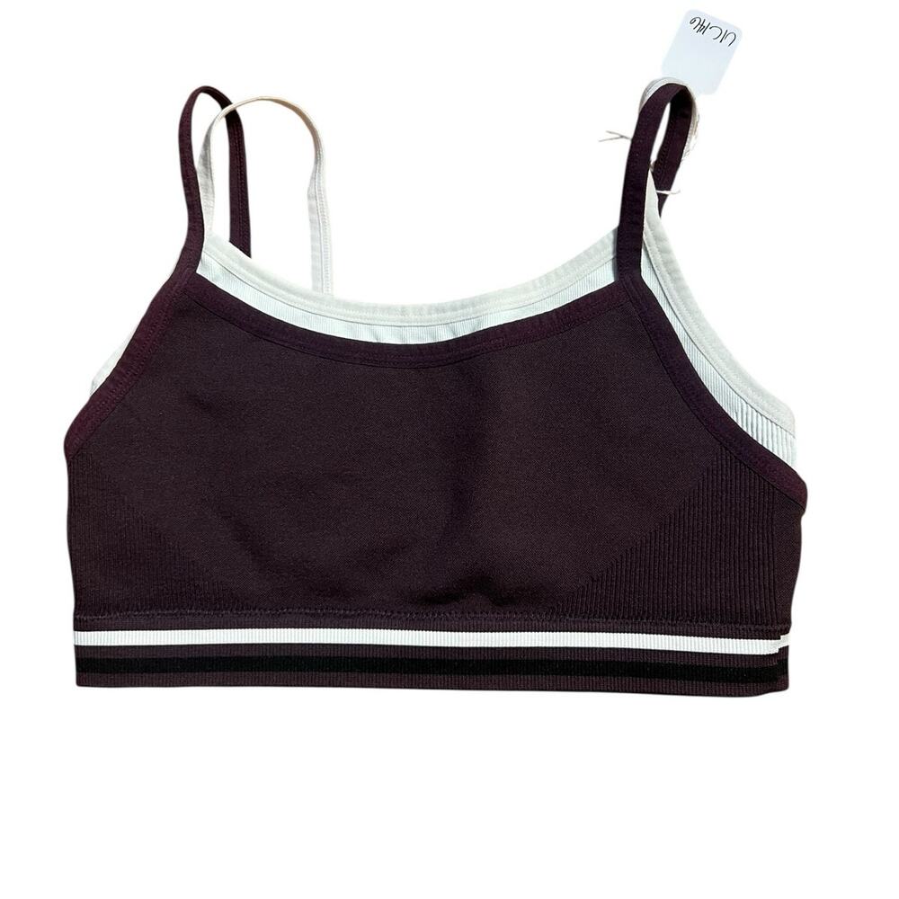 The Upside Form Seamless Kelsey Dark Purple Layered Sports Bra Size S